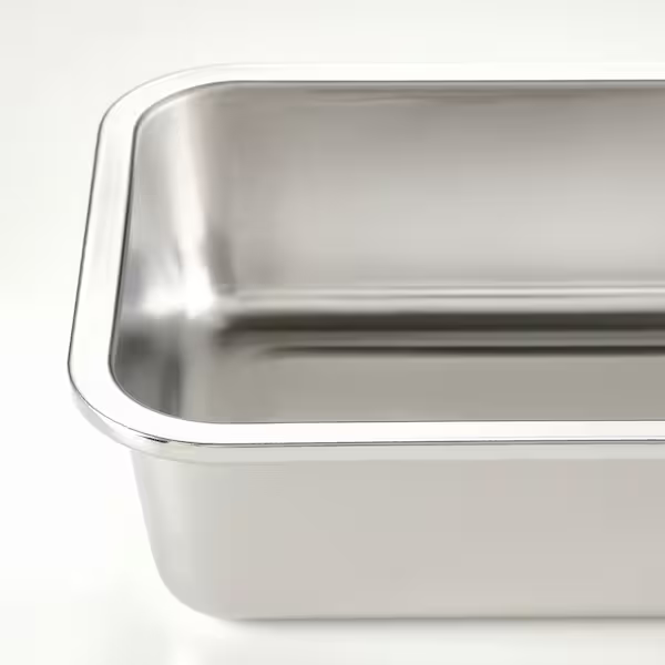 Recipiente para alimentos, grande rectangular/acero inoxidable, 101 oz